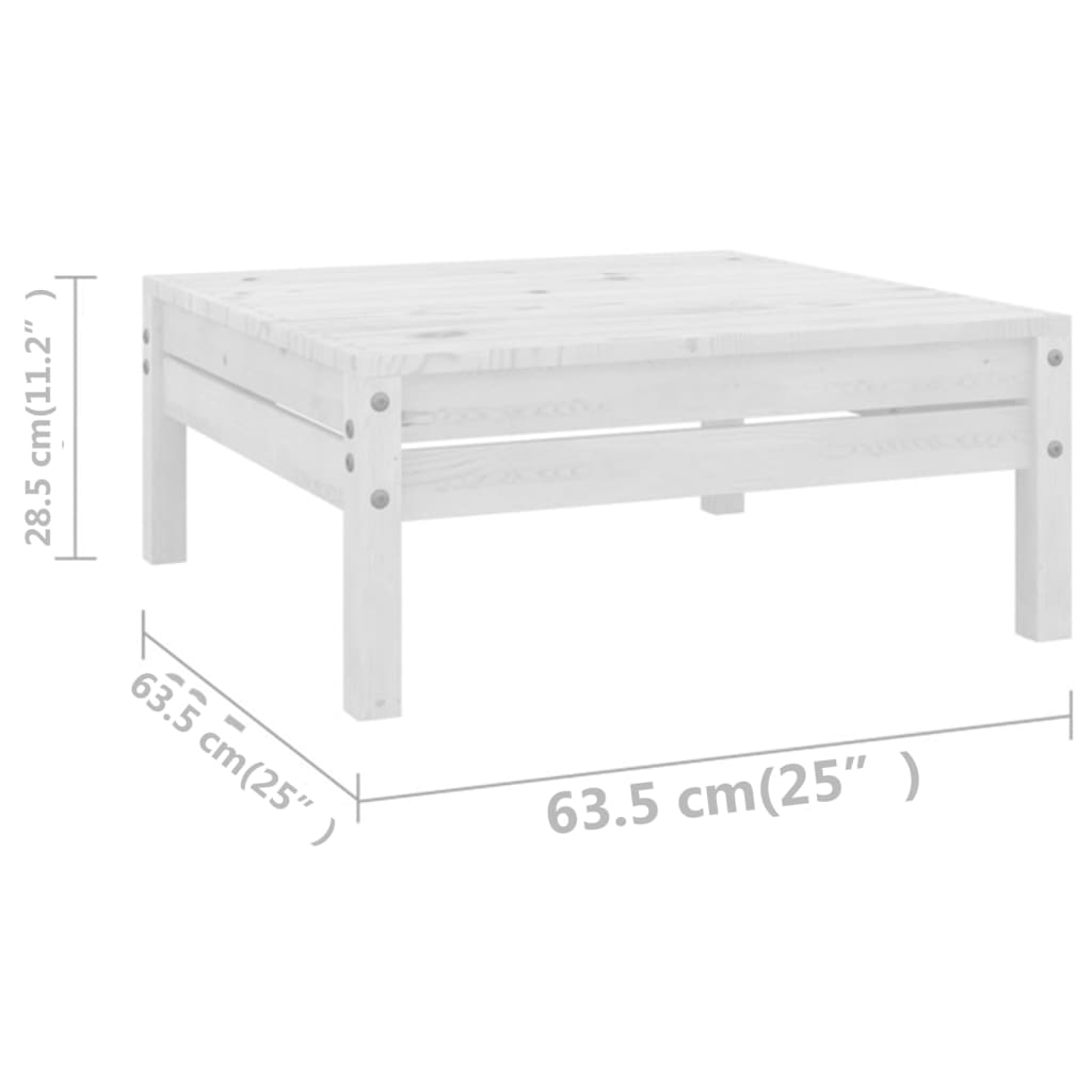 6-tlg. Garten-Lounge-Set Weiss Massivholz Kiefer